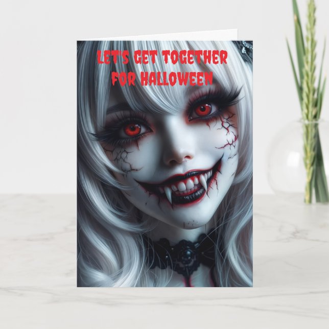 Let's get together for Halloween. Kort (Framsida)