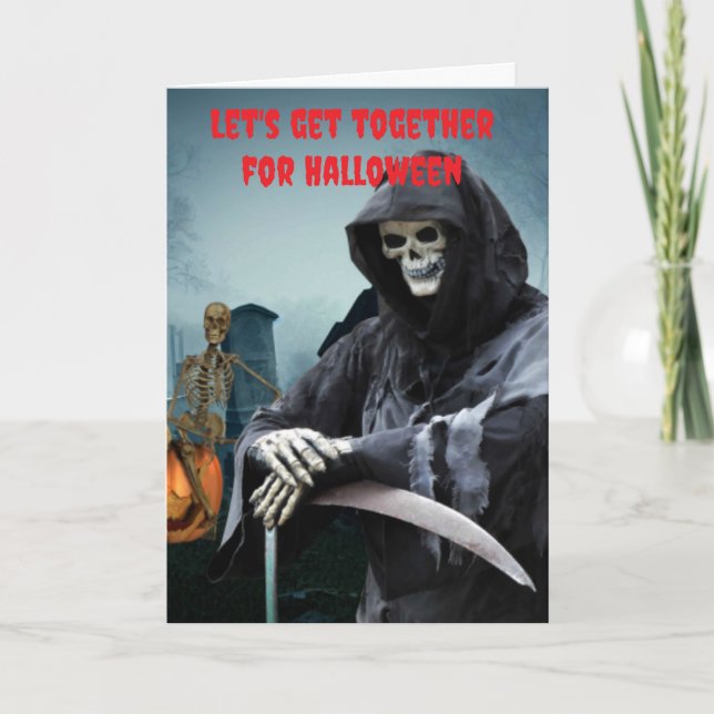 Let's get together for Halloween. Kort (Framsida)