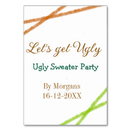 Let's get ugly Christmas ugly sweater Partyorange  Bordsnummer