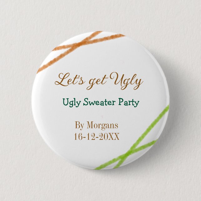 Let's get ugly Christmas ugly sweater Partyorange  Knapp (Framsida)