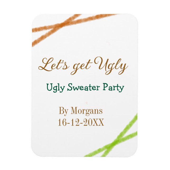 Let's get ugly Christmas ugly sweater Partyorange  Magnet (Vertikal)