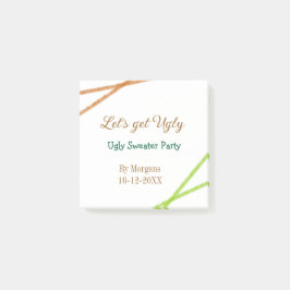 Let's get ugly Christmas ugly sweater Partyorange  Post-it Block