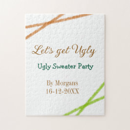 Let's get ugly Christmas ugly sweater Partyorange  Pussel