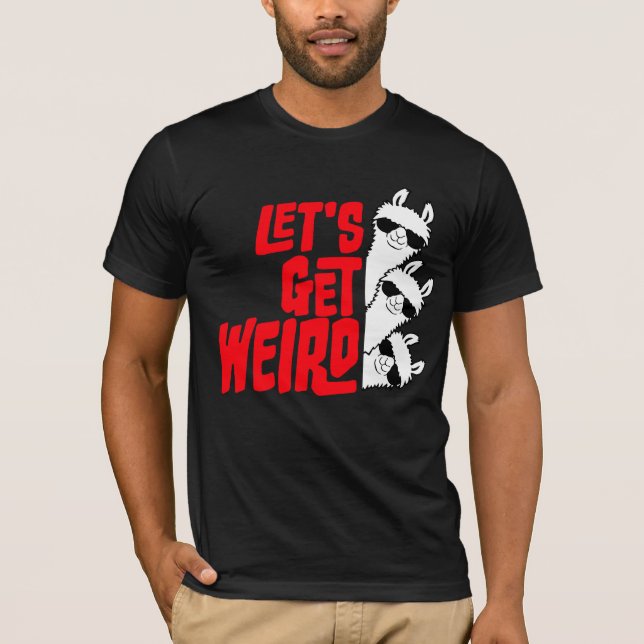 Let's Get Weird 3 Llama Team Friends Sunglasses T Shirt (Framsida)