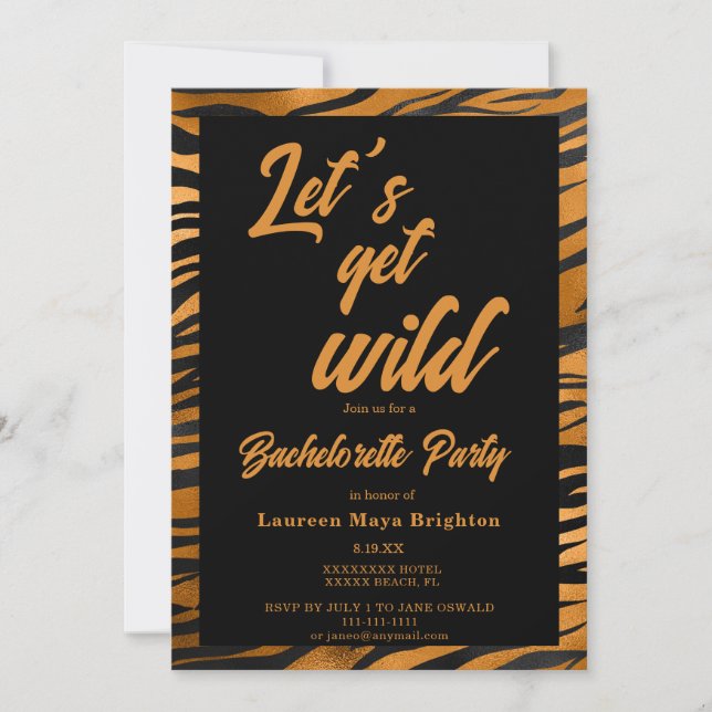 Lets get Wild Bachelorette Party Invitation Inbjudningar (Framsida)
