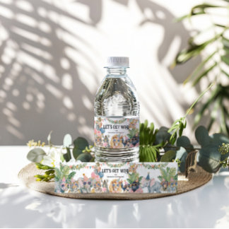 Let's Get Wild Jungle Birthday Party Vattenflaska Etikett