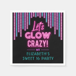 Lets Glow Crazy Sweet 16 Födelsedagsfester Pappersservett