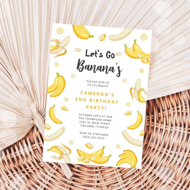 Let's Go Bananas Birthday Invitation Inbjudningar (Skapare uppladdad)