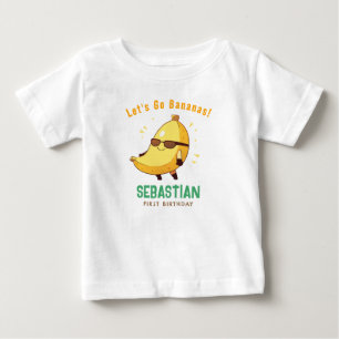 Let's Go Bananas Första Födelsedags T-Shirt Rolig