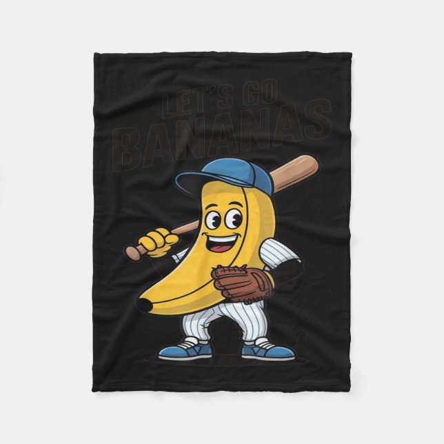 Lets Go Bananas, Funny Banana Gift Fleecefilt (Framsidan)