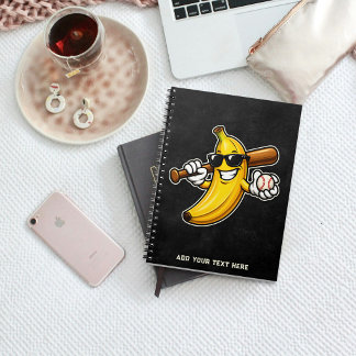 Lets Go Bananas Retro Baseball Banana Funny Anteckningsbok