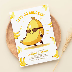Let's Go Bananas Roligt Birthday Inbjudningar
