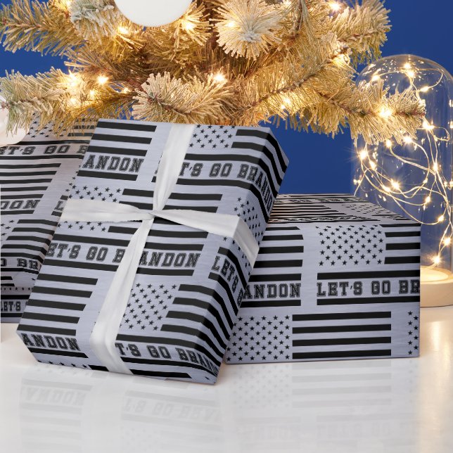 Let's Go Brandon American Flag Presentpapper (Helgdagar)