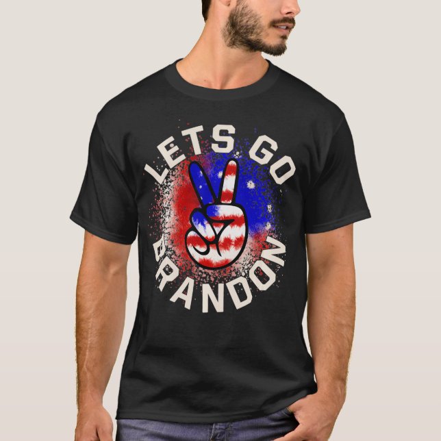 Let's Go Brandon Conservative Anti Liberal US Flag T Shirt (Framsida)