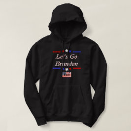 Lets Go Brandon FJB Rött vitt blått Stars Dk Hoodie
