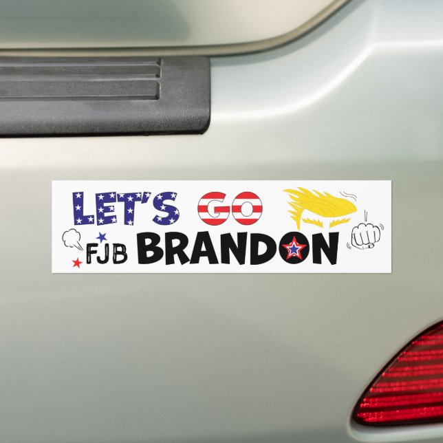 LETS GO BRANDON MED TRUMP BILDEKAL (På Bil)