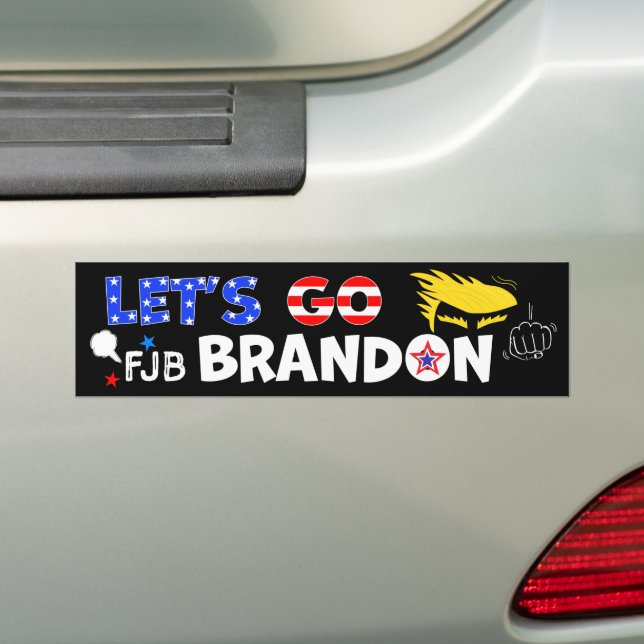 LETS GO BRANDON MED TRUMP BILDEKAL (På Bil)