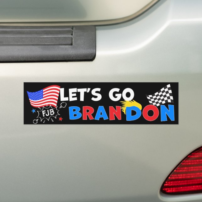 LETS GO BRANDON med Trump Hair Bildekal (På Bil)