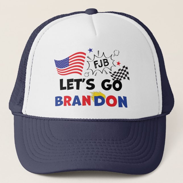 LETS GO BRANDON med Trump Hair Keps (Framsida)