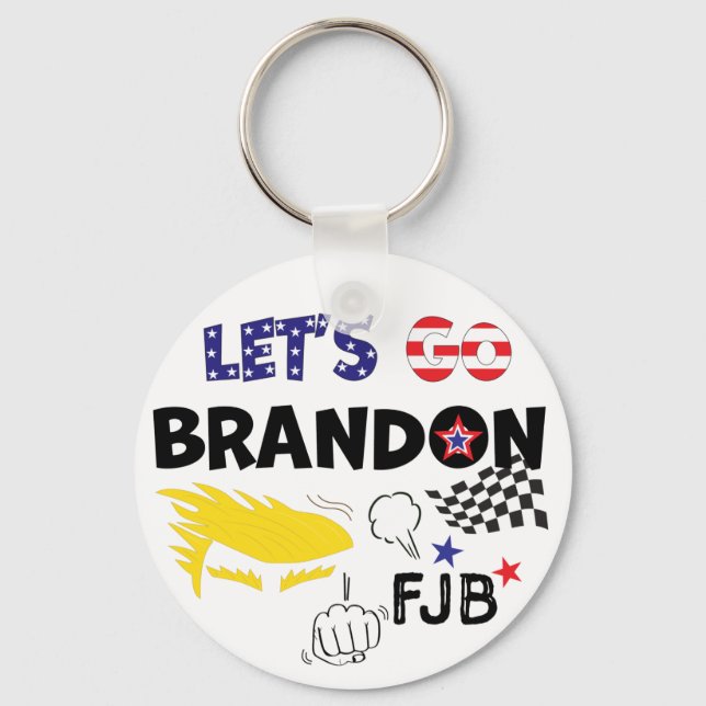 LETS GO BRANDON MED TRUMP NYCKELRING (Framsida)