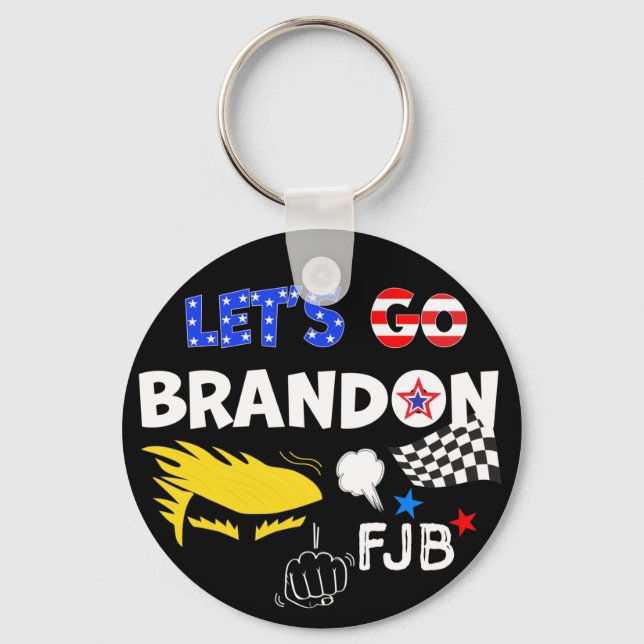 LETS GO BRANDON MED TRUMP NYCKELRING (Framsida)