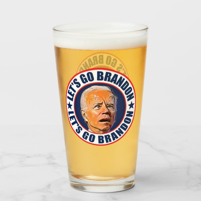 Lets Go Brandon roligt anti Biden Trump 2024 Glaskopp (Framsida fylld)