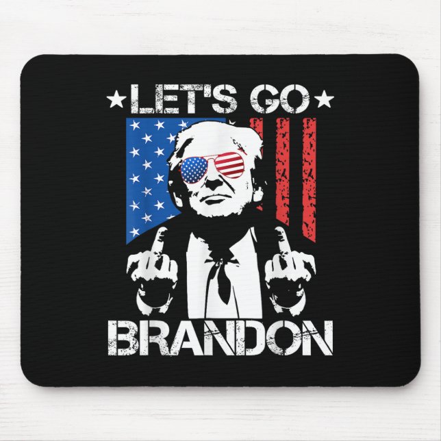 Lets Go Brandon Trump Mitten Finger Flagga Musmatta (Framsidan)