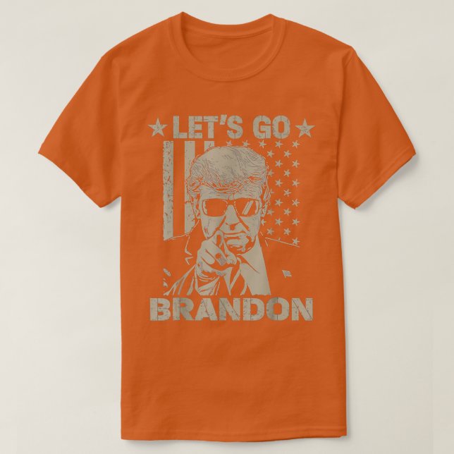 Lets Go Brandon US Flagga Funny Donald Trump T Shirt (Design framsida)
