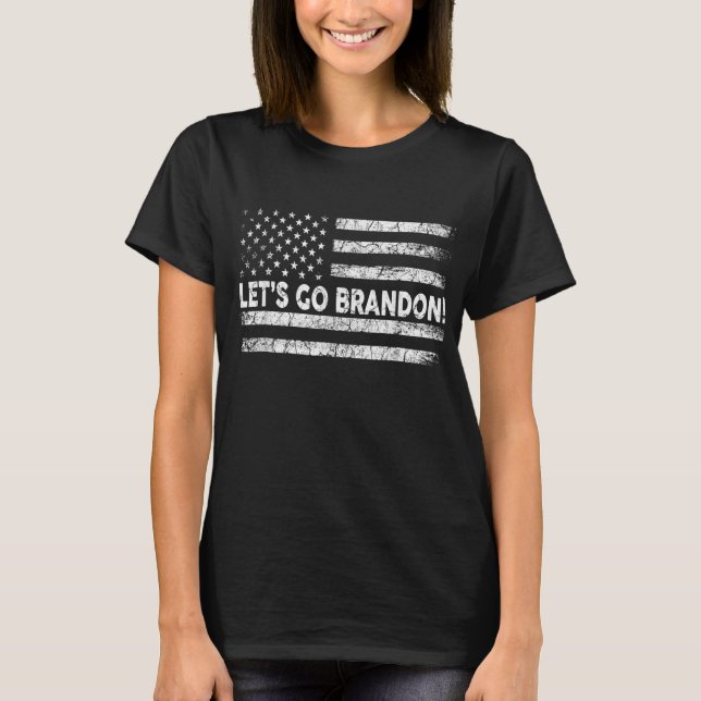 Lets Go Branson Brandon Antibiden Black T Shirt (Framsida)