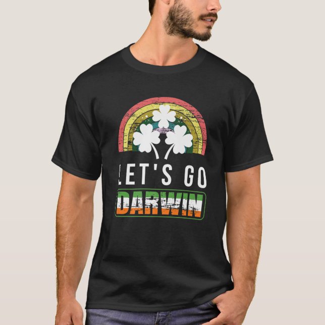 Let's Go Darwin With St. Patrick's Day Funny Vinta T Shirt (Framsida)