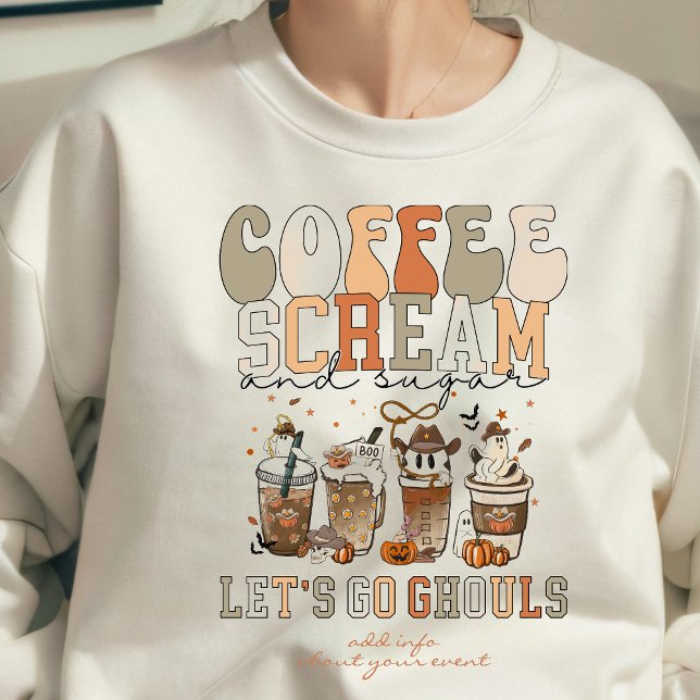 Lets Go Ghouls Coffee Skräm Sugar Halloween fest T Shirt (#letsgoghouls, #coffee #scream #sugar #coffeescreamandsugar #loveisbrewing #babyisbrewing #halloween)
