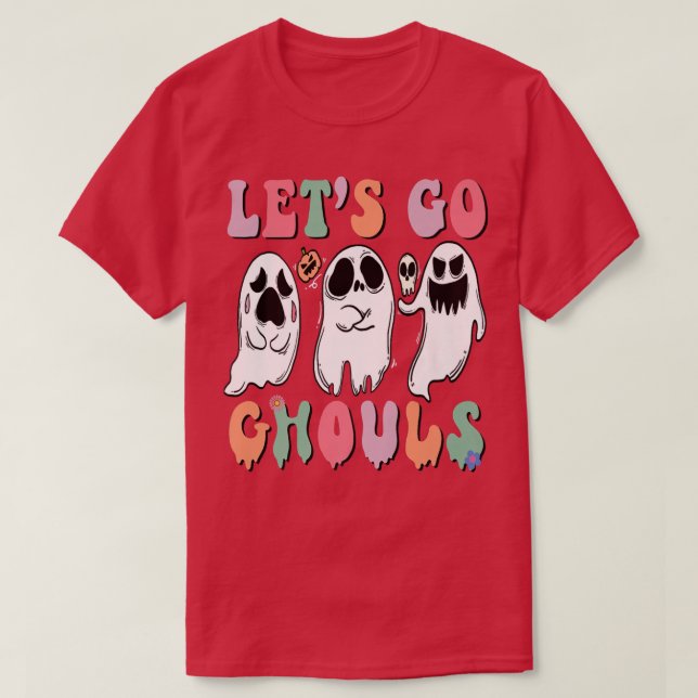 Let's Go Ghouls Halloween Shirt Ghost Costume Men  T Shirt (Design framsida)