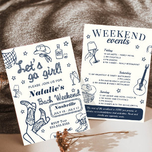 Let's Go Girl Nashville Systerbrud Reseplan Inbjudningar