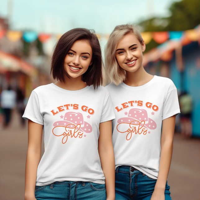 Let's Go Girls Cowboy Hatt Sjungbröllop  T Shirt (Skapare uppladdad)