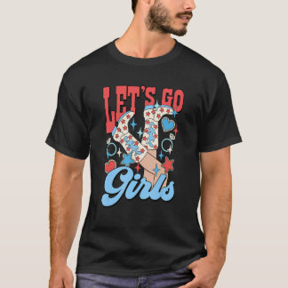 Let's Go Girls Möhippa 4:e Juli Patriotisk T Shirt