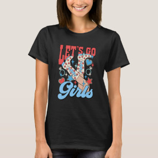 Let's Go Girls Möhippa 4:e Juli Patriotisk T Shirt