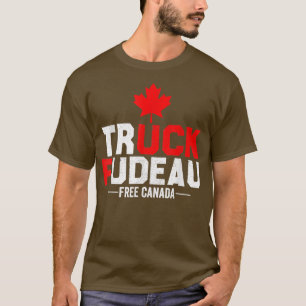 Lets Go Lastbil You Trudeau USA Canada Flagga Truc T Shirt