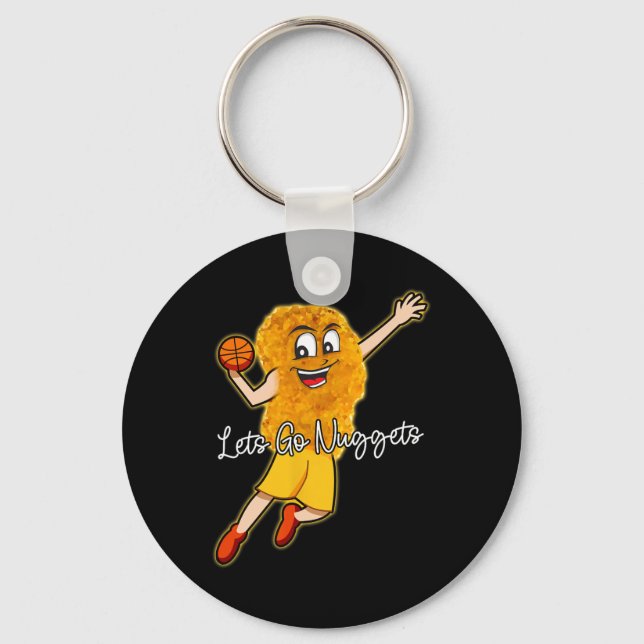 Lets Go Nuggets - Chicken Nugget Bysketbyll Player Nyckelring (Framsida)