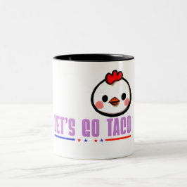 Let's Go Taco Funny Chicken Ansikte - Cute Kawaii Två-Tonad Mugg