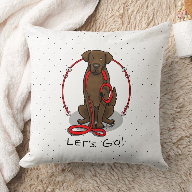 Let's Go! Walk Flat-Coated Retriever Dog (liver) Kudde (Filt)