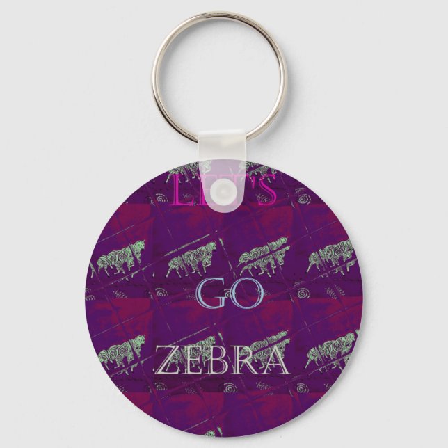 Lets Go Zebra Hakuna Matata motif Design Co Nyckelring (Framsida)