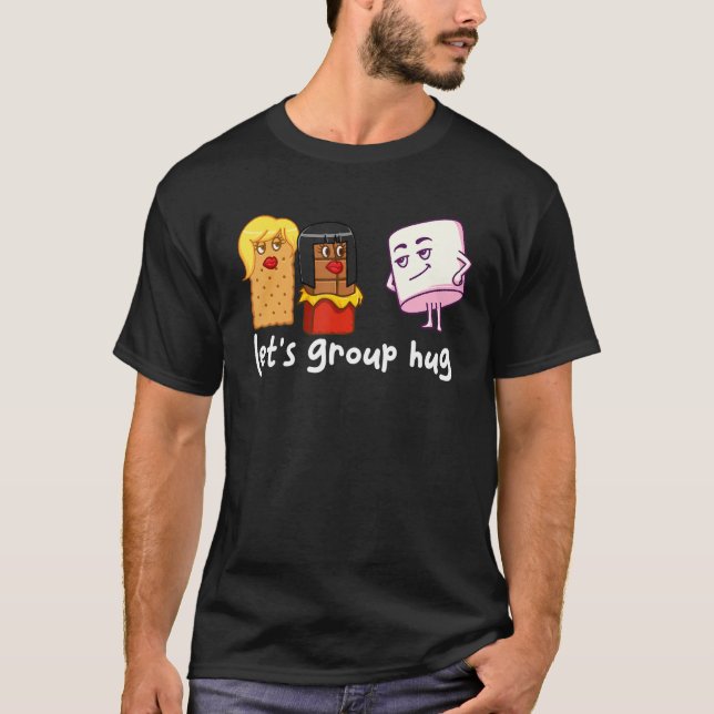 Let's Group Hug S'mores Marshmallow Camping Smores T Shirt (Framsida)