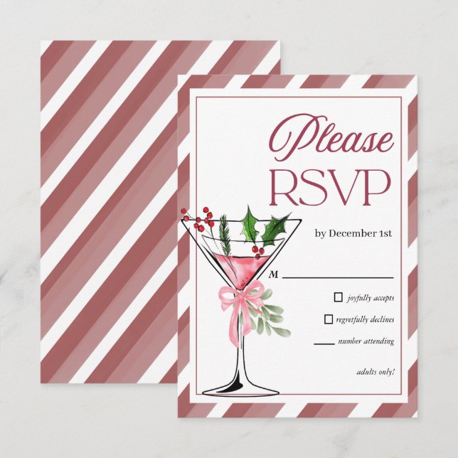 Let's Jingle and Mingle Holiday Party RSVP Tilläggskort (Fram/baksida)