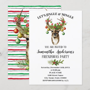 Lets Jingle & Mingle Friendsmas jul Party Inbjudningar