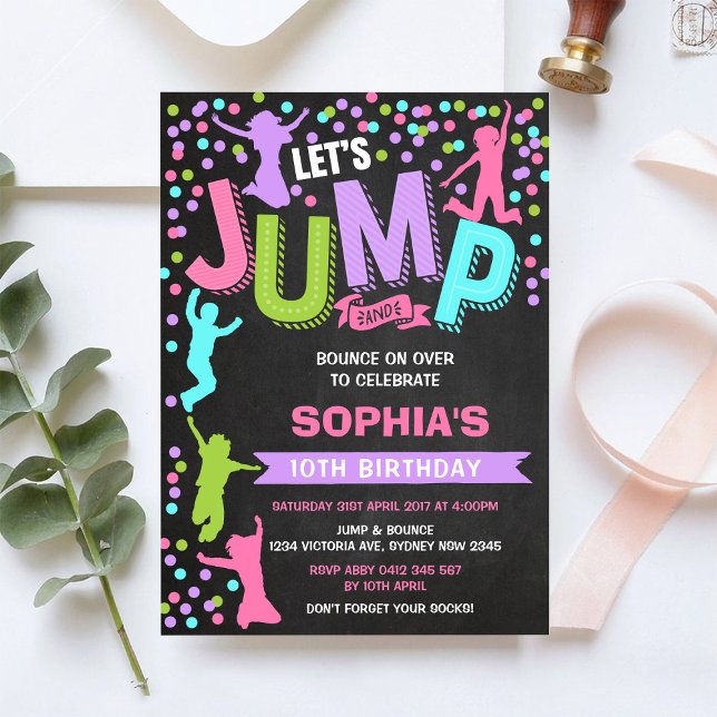 Let's Jump and Play Birthday Invitation Inbjudningar (Skapare uppladdad)