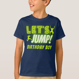 Let's Jump Neon Glow Trampoline Birthday Party T Shirt