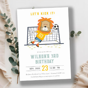 Lets Kick Lejon Goalkeeper Ocer Barns födelsedag Inbjudningar