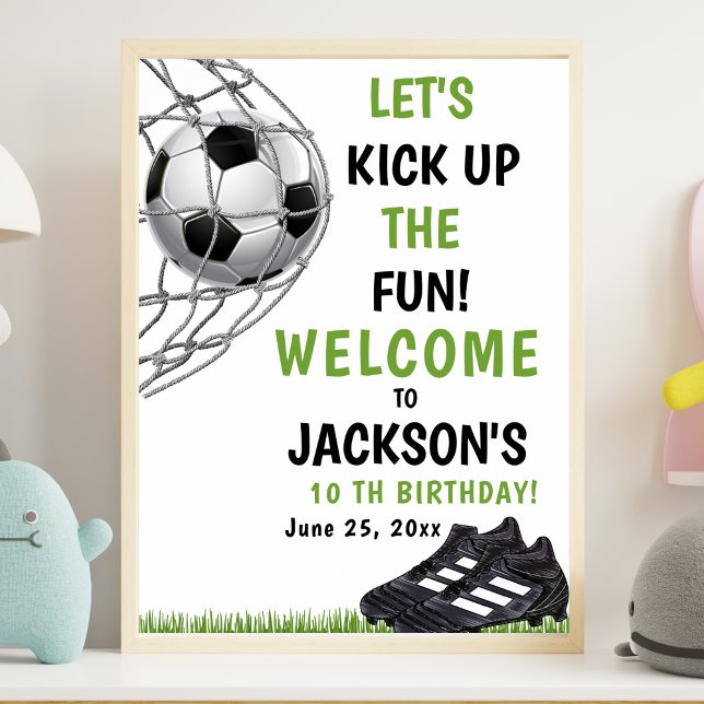 Let's Kick up the fun!, Funny Soccer Birthday Poster (Skapare uppladdad)