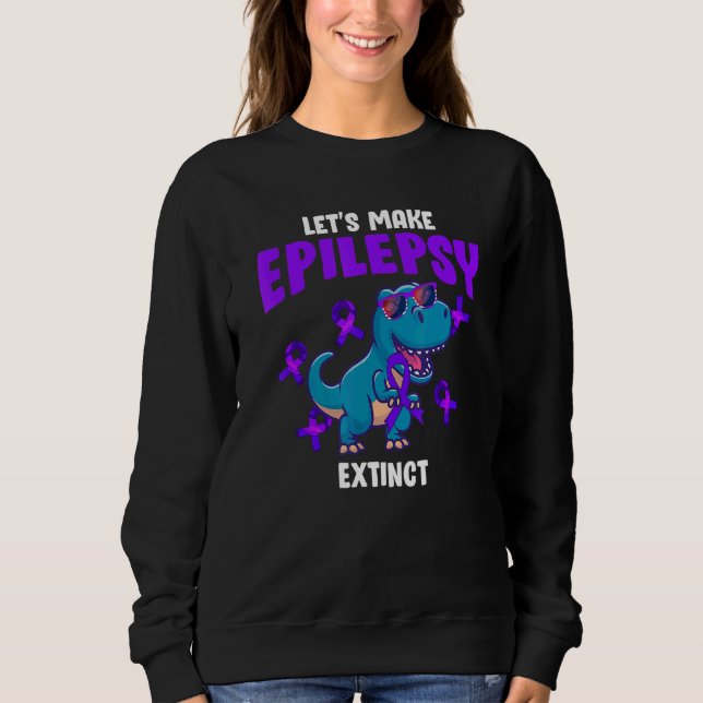 Lets Make Epilepsy Extinct Rex Dinosaur T Shirt (Framsida)