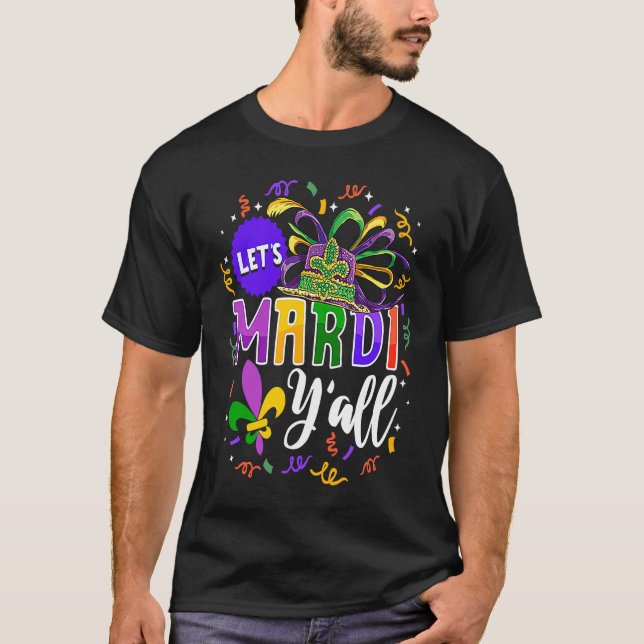 Lets Mardi Yall T Shirt (Framsida)